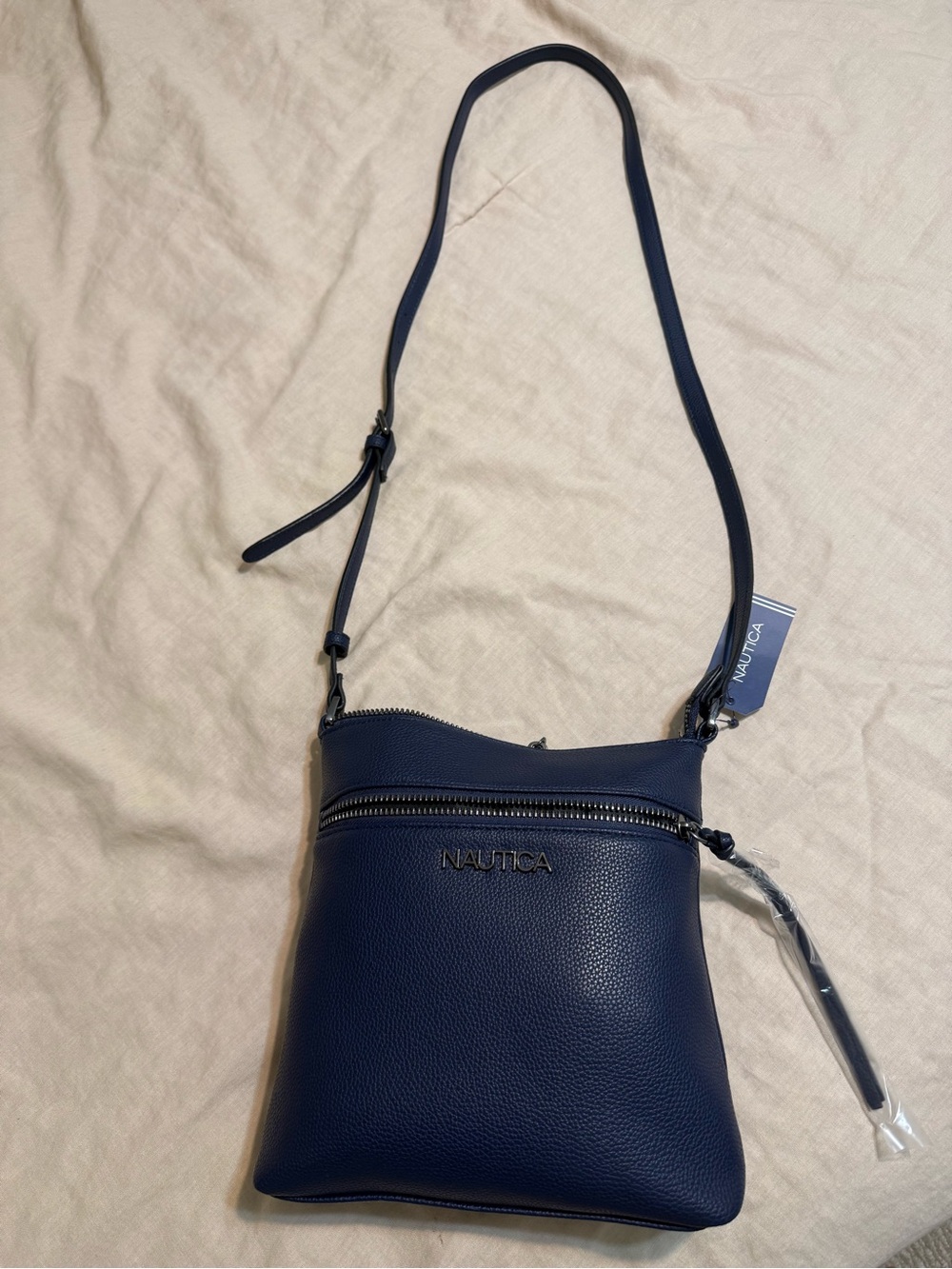 Nautica Pebbled Crossbody in Navy Blue (NWT)